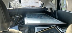 photos in thee car coming to the studio